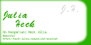 julia heck business card